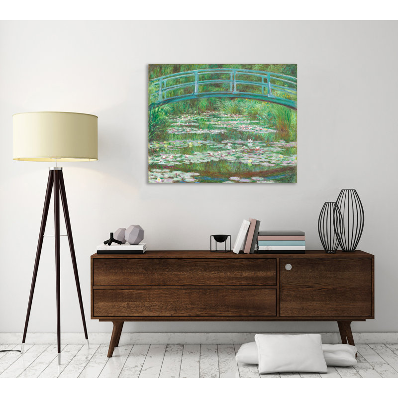 La Passerelle japonaise par Claude Monet - reproduction d'art sur toile tendue, H 20 po x l 25 po x P 1,5 po