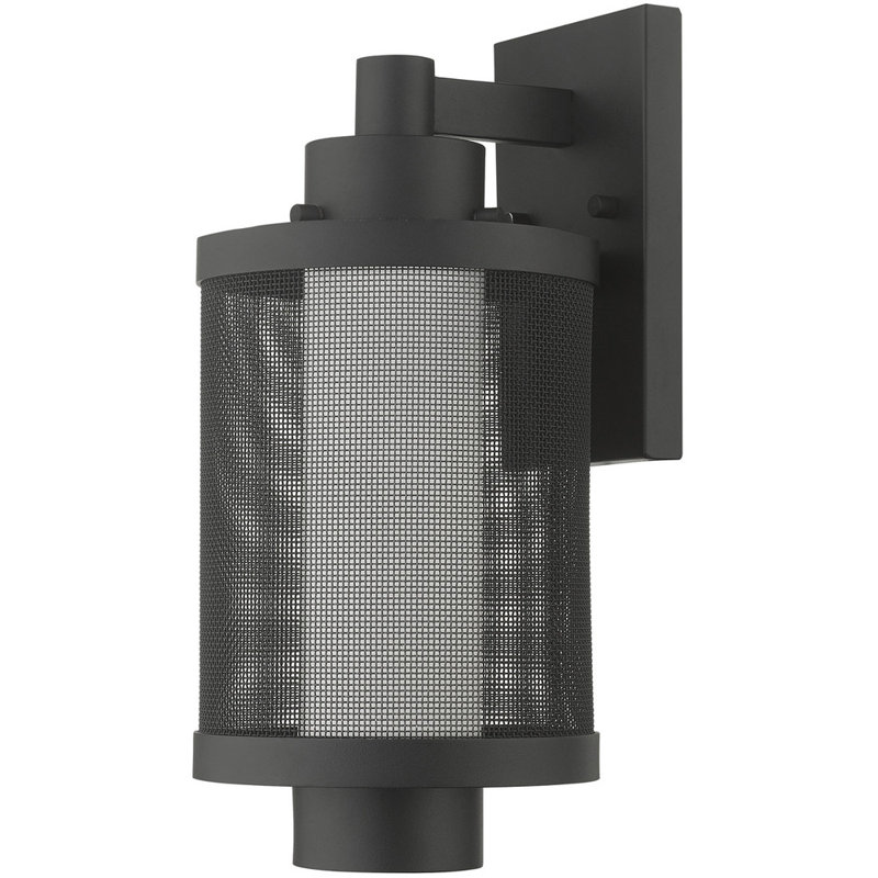 Wall Light, Textured Black, 14.5" H x 7" W x 7" D