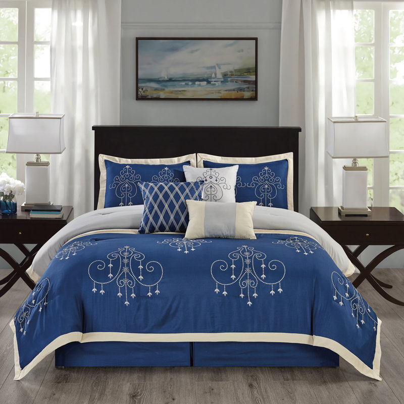 Ensemble d'édredon en microfibre Agatha, Édredon de très grande taille et 6 pièces suppl