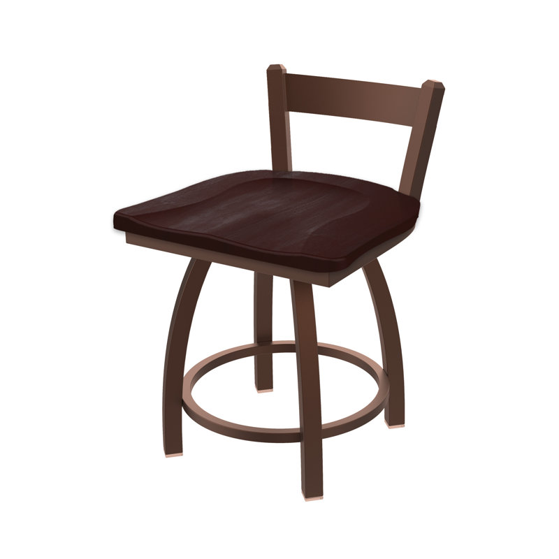 Tabouret de coiffeuse en métal Catalina, Bronze, Bois - Érable cerisier foncé