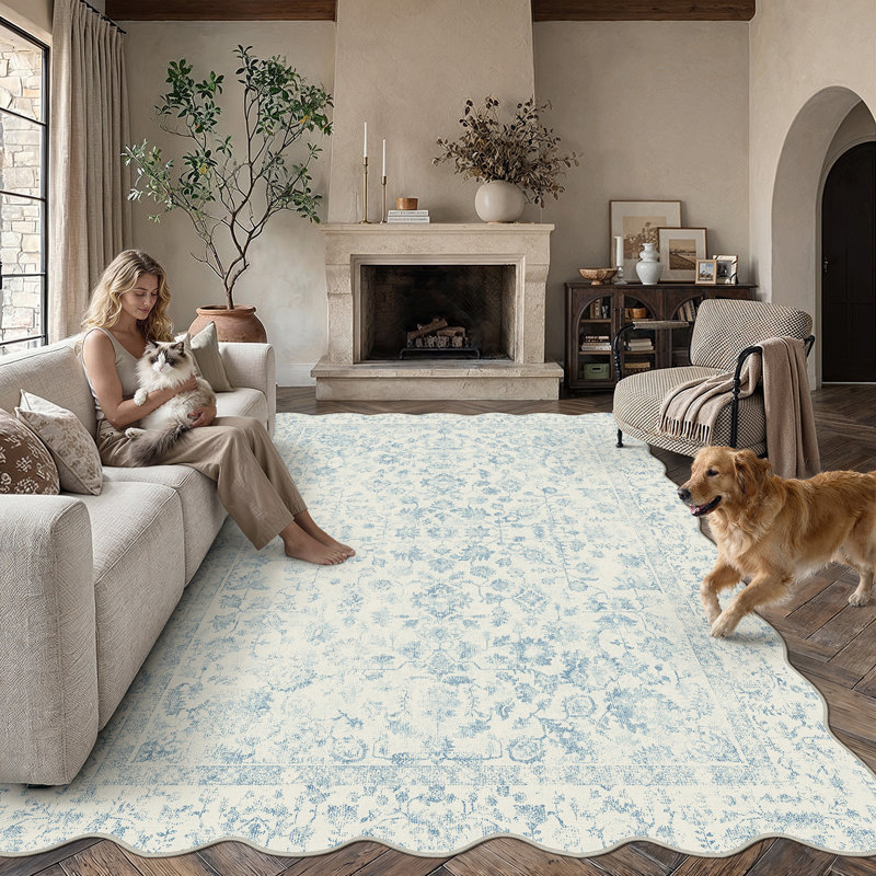 Tapis rétro festonné Rugvera, Rectangle 8 pi x 10 pi