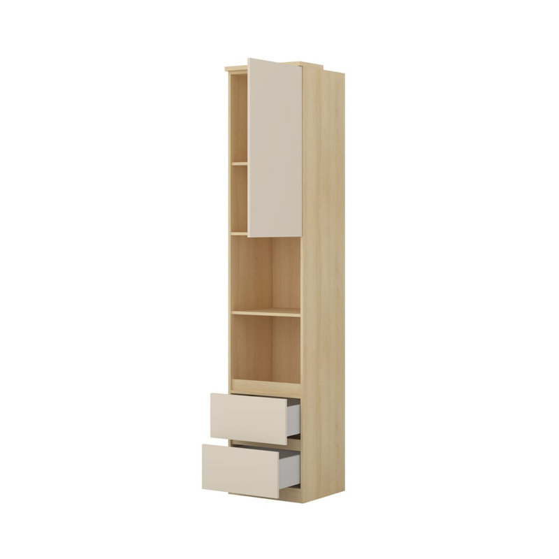 Berenguer 215 cm H x 45 cm W Bookcase, Beige