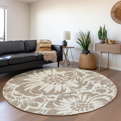 Premium Machine Washable Cerrito AMF551 Taupe Rug