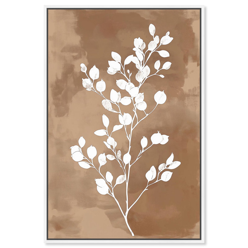 «White Botanical I», impression sur toile rustique par Art Remedy, cadre noir, 10 x 15, H 25 po x l 17 po, Cadre blanc