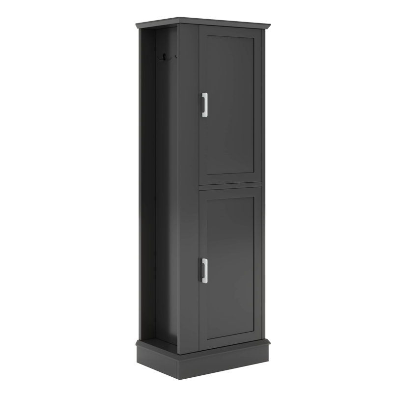 Maximisez le rangement de la salle de bain avec une armoire autoportante, des tablettes réglables et des crochets, Noir