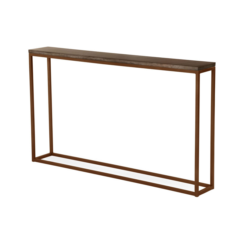 Chaplin 54'' Solid Wood Top Console Table, Cashew, Oil Rubbed Bronze