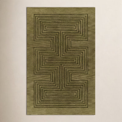 Tapis vert en laine touffeté à la main Momeni Simba 9 pi x 12 pi