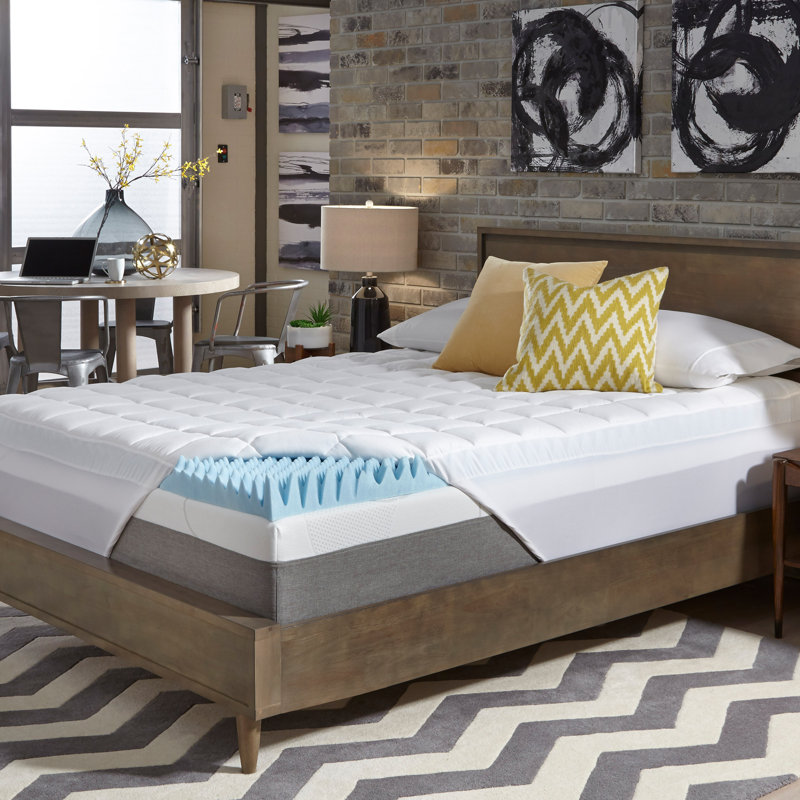 Surmatelas en mousse viscoélastique réversible 2 pièces Slumber Solutions, Très grand, 5.5"