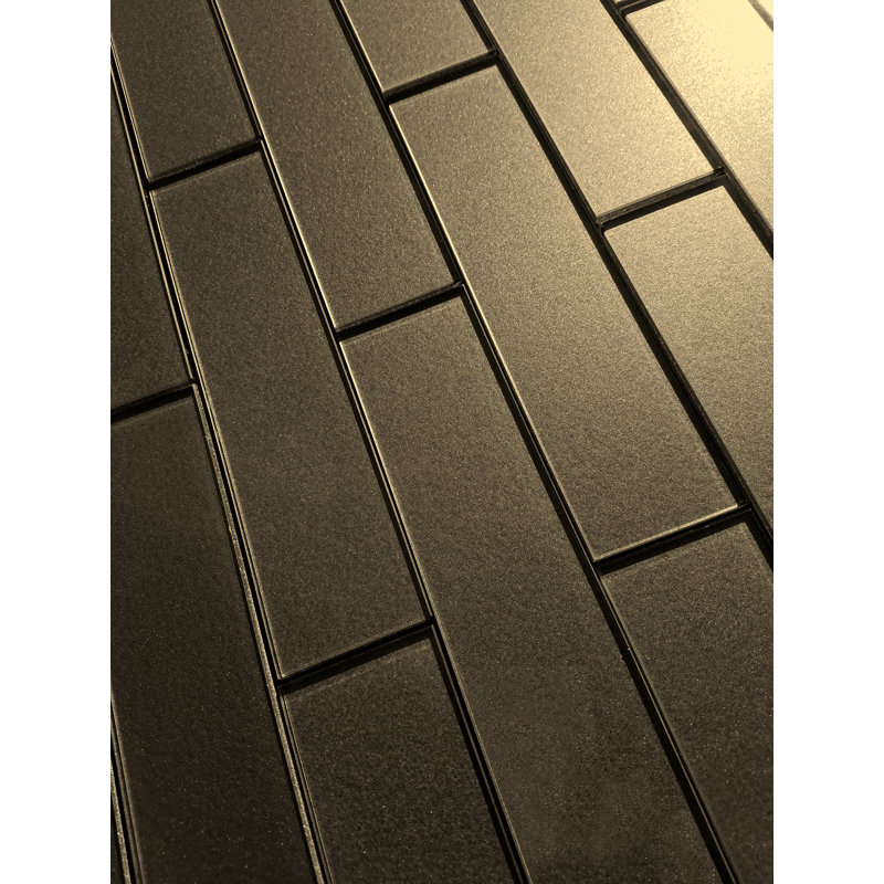 Forever Glossy 2 in. x 8 in. Diamond Grade Glass Straight Edge Subway Decorative Kitchen & Bathroom Wall Tile, Eternal Bronze