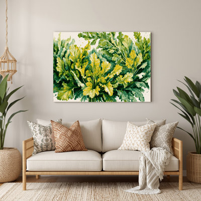 Vegetables Mustard Greens Beige Metal Wall Art