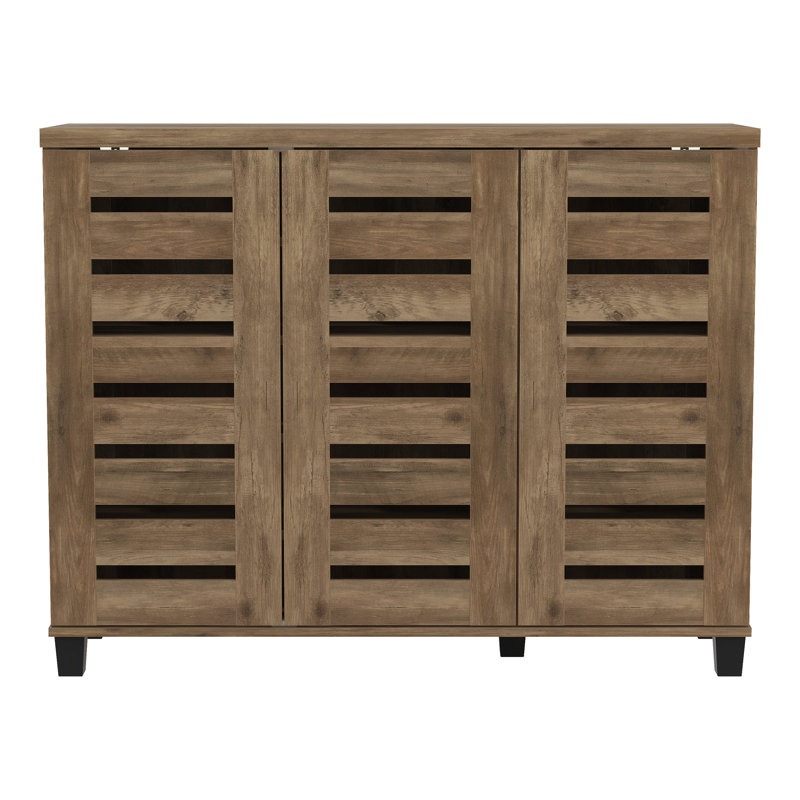 Lismore 20 Pair Shoe Storage Cabinet, Knotty Oak