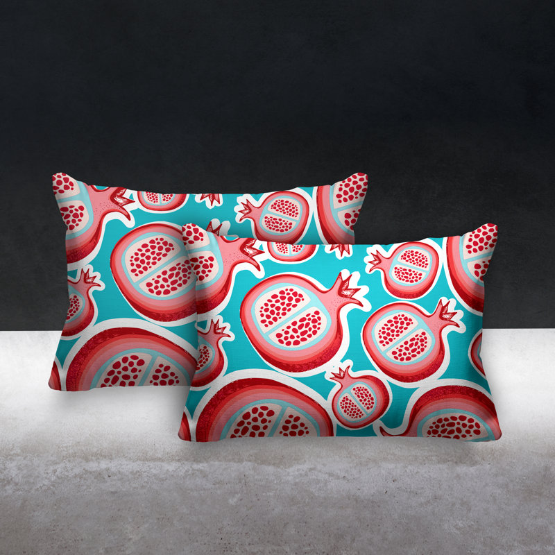 Coussin lombaire intérieur / extérieur Pomme Pomegranate, Turquoise