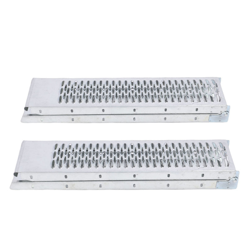 Rampe de trottoir, rampe de seuil de rampe, rampe de 2 pièces pour moto Rampe pliante de chargement résistante pour vélo, scooter et fauteuil roulant antidérapant en fer galvanisé