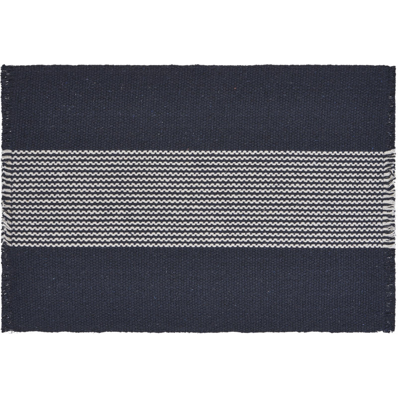 Ensemble de napperon en coton 4 pièces Cavana, Bleu marine