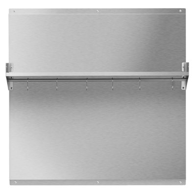 Dosseret en acier inoxydable de 30 po x 30 po pour le poêle, pare-éclaboussures ultra plat avec étagère de rangement et support de suspension, panneau de hotte avec écran mural, facile à nettoyer, trous pré-percés pour une installation facile