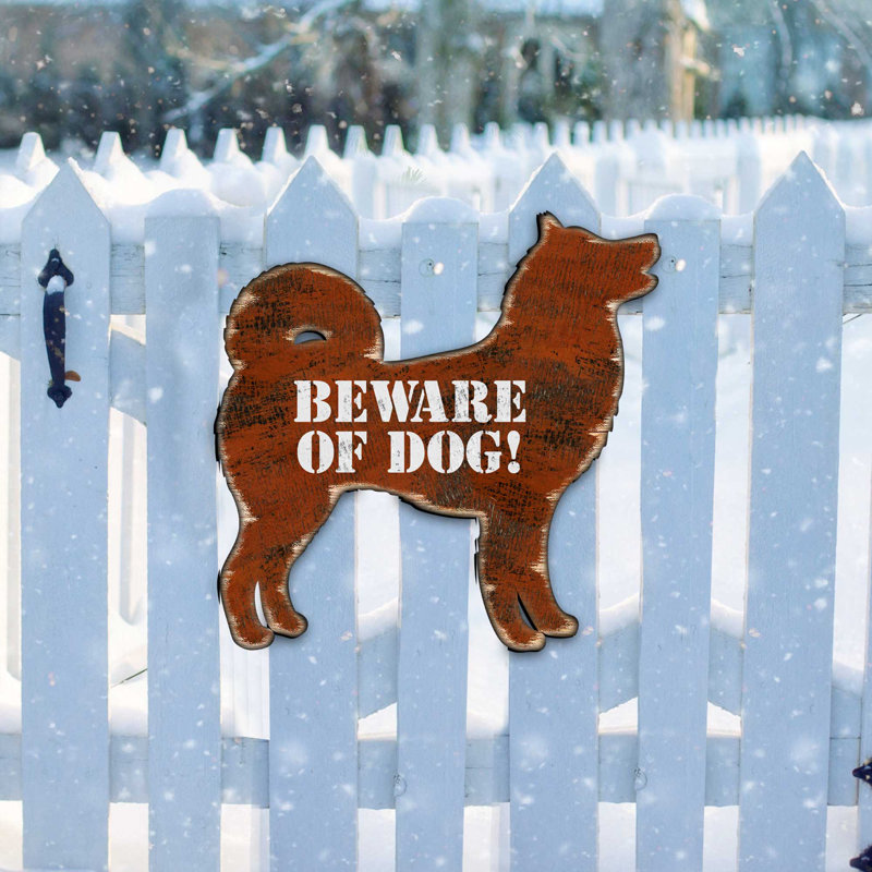 Méfiez-vous des chiens! Enseigne suspendue 1 ligne