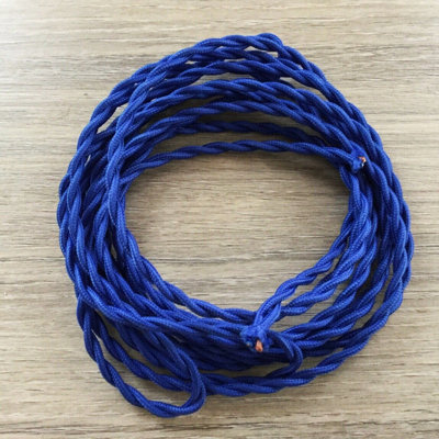 2Core Twisted Vintage Coloured 0.75Mm Braided Fabric Flexible Electrical UK Lighting Wire Cord / Cable