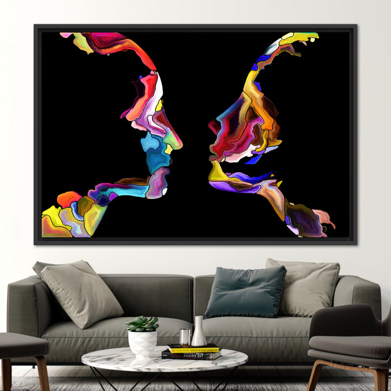 Print on Canvas, 80 cm H x 110 cm W, Black Floater Framed