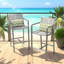Ensemble de 2 tabourets de bar d'extérieur - Structure en aluminium antirouille de 29,5 po avec accents en osier - Tabourets de comptoir de patio