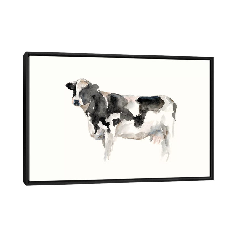 "Farm animal Study III" par Ethan Harper, reproduction d’art, H 26 po x l 40 po x 1,5 po, Toile avec cadre noir, Pas de tapis