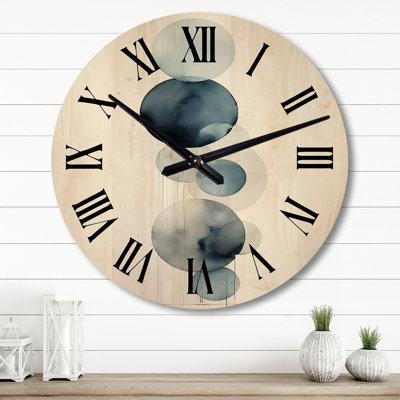 Horloge murale circulaire en bois