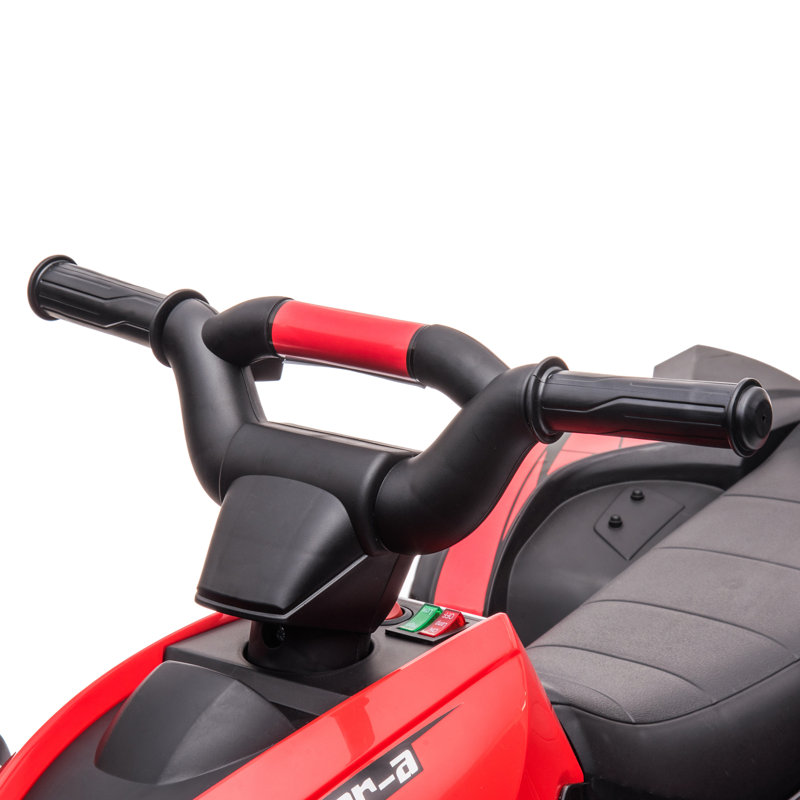 Red 12V Kids ATV Quad with Wear-Resistant Wheels