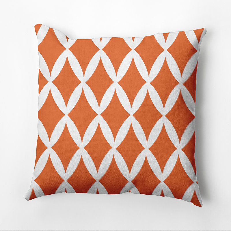 Housse et insert de coussin géométrique carré, Orange célosie, 20 po x 20 po