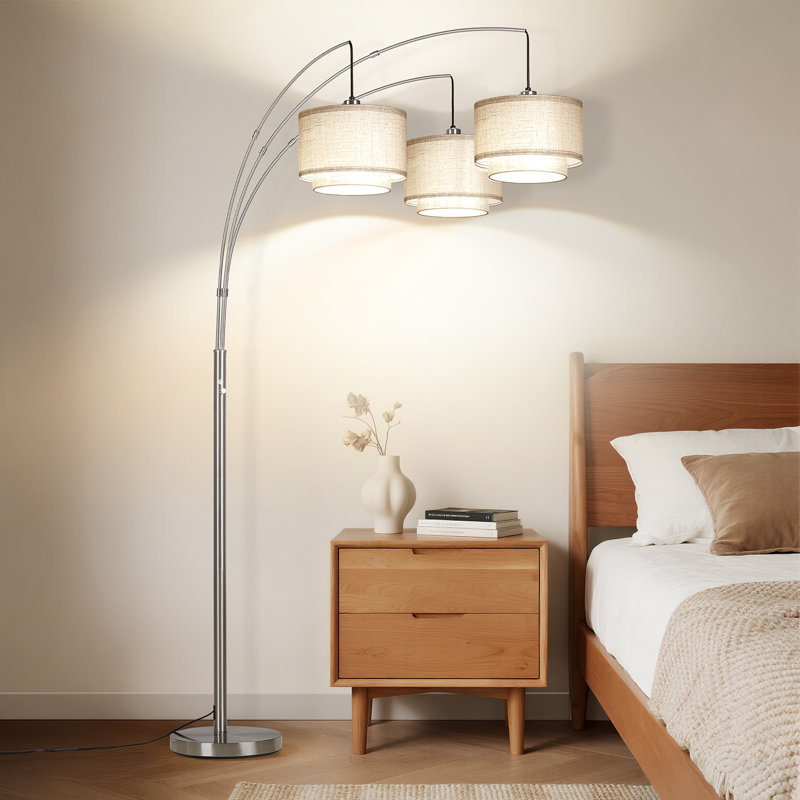 81.5" 3 Light Tree Floor Lamp With 3 Bulbs Included, Silver