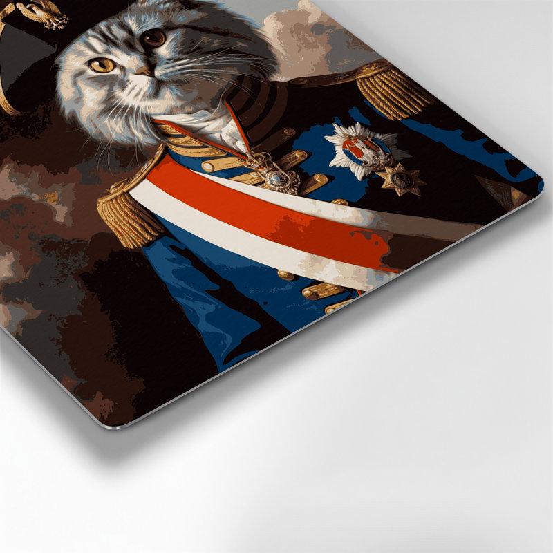Chats Napoléon, art mural en métal brun, H 12 po x l 12 po