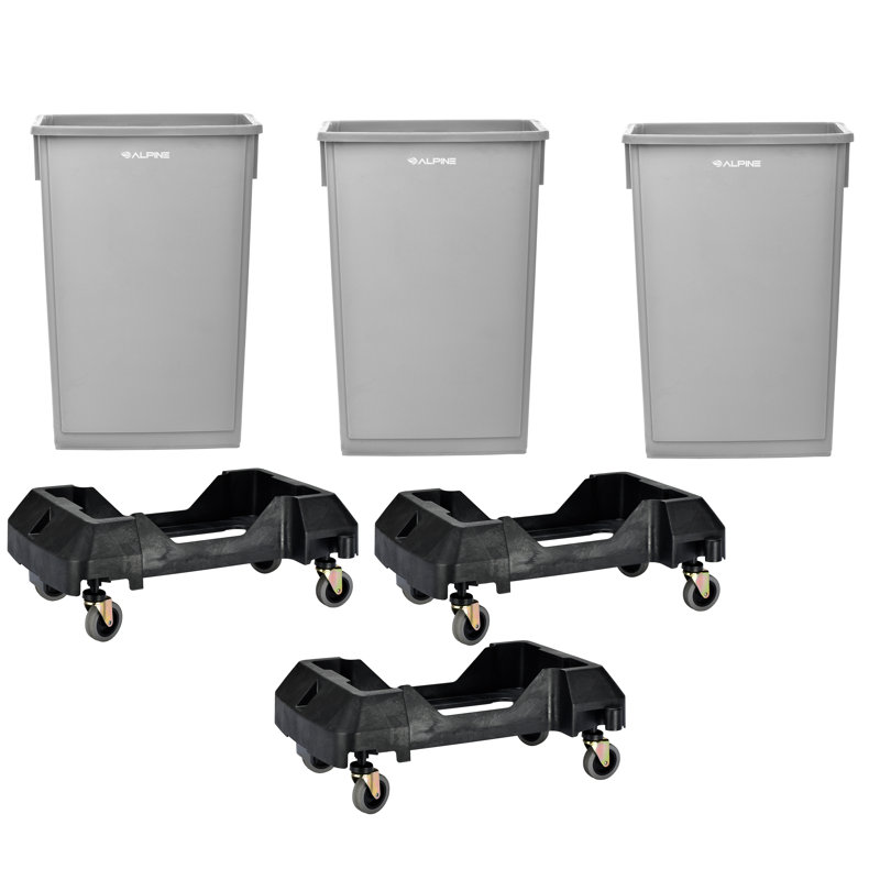 Poubelle et chariot 23 gallons, Gris