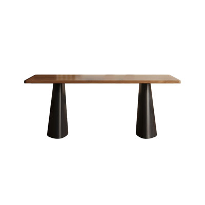 Solid Wood Ash Solid + Manufactured Wood black and brown Dining Table