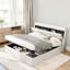 Bakki PU Upholstered Hydraulic Bed With Concealed Headboard Storage, Bed Box Storage-1312679281-1339353378