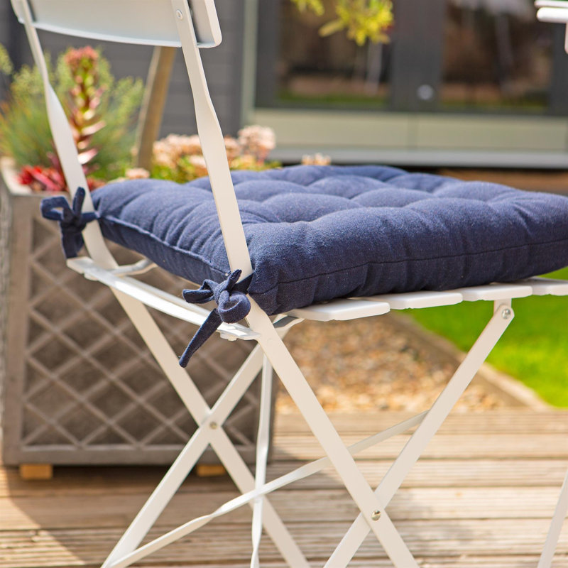 Harbour Housewares - Square Garden Chair Seat Cushions, Navy