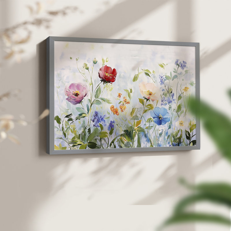 Série florale - XXV III - reproduction encadrée - réarmable, H 22 po x l 28 po, Gris