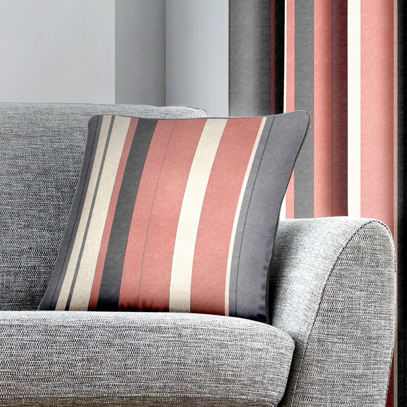 Whitworth Stripe Striped Square Cushion Cover, Blush