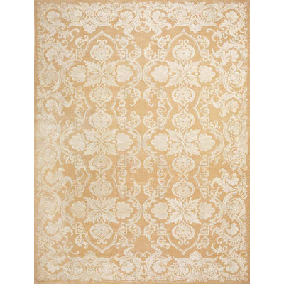 Flatweave Wool Floral Area Rug