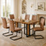 Ensemble de table de salle à manger rectangulaire moderne avec 6 chaises en porte-à-faux CasaMod