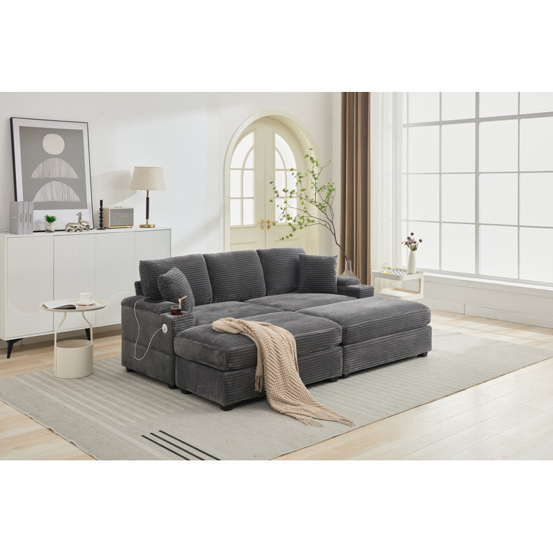 Broome Combination Modular Convertible Sectional, Gray