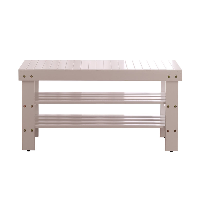 Pina Quality Solid Wood Shoe Bench, White