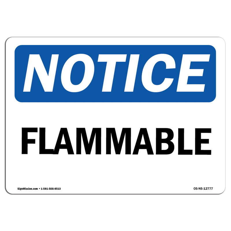 Plaque en aluminium inflammable 12 x 18