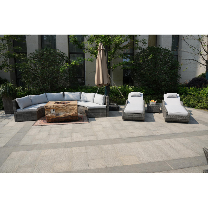 Almanza 8 - Person Patio Conversation Set with Cushions