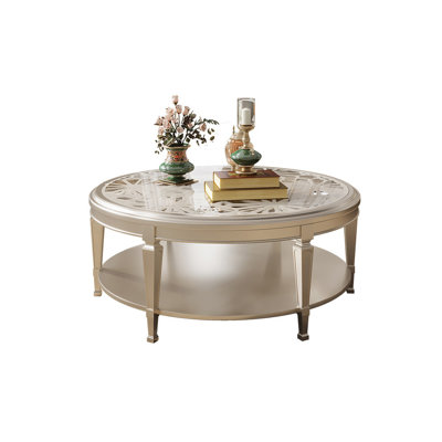European Round Modern Simple Coffee Table Glass Top Coffee Table