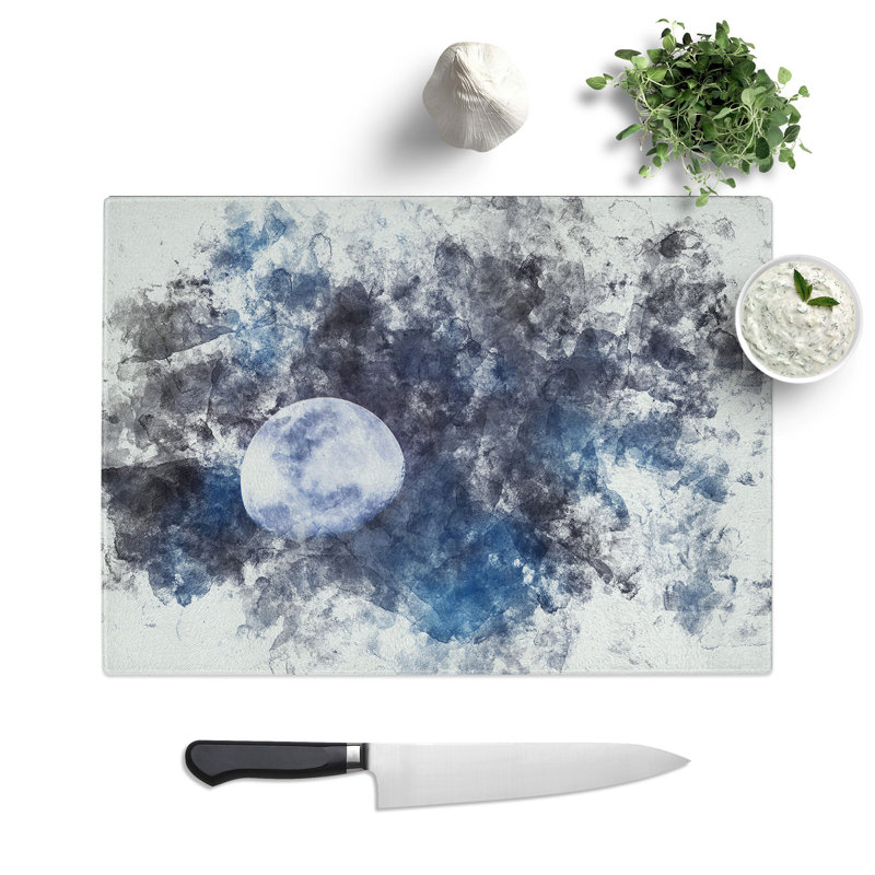 Tempered Glass Shadow Moon Chopping Board, 20 cm x 28.5 cm