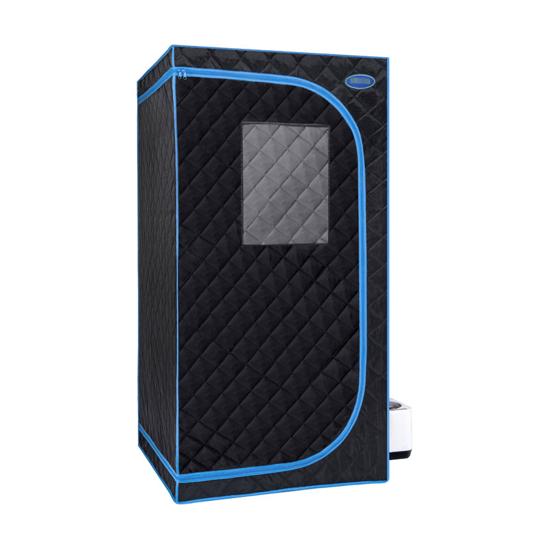 Black Portable Size Steam Tent - Personal Home Spa Solution. Equipped With Generator, Remote Control, Foldable Chair. Easy Setup, Heating. & Ul Verified. Thermal Insulation, Waterproof Fabric. 360