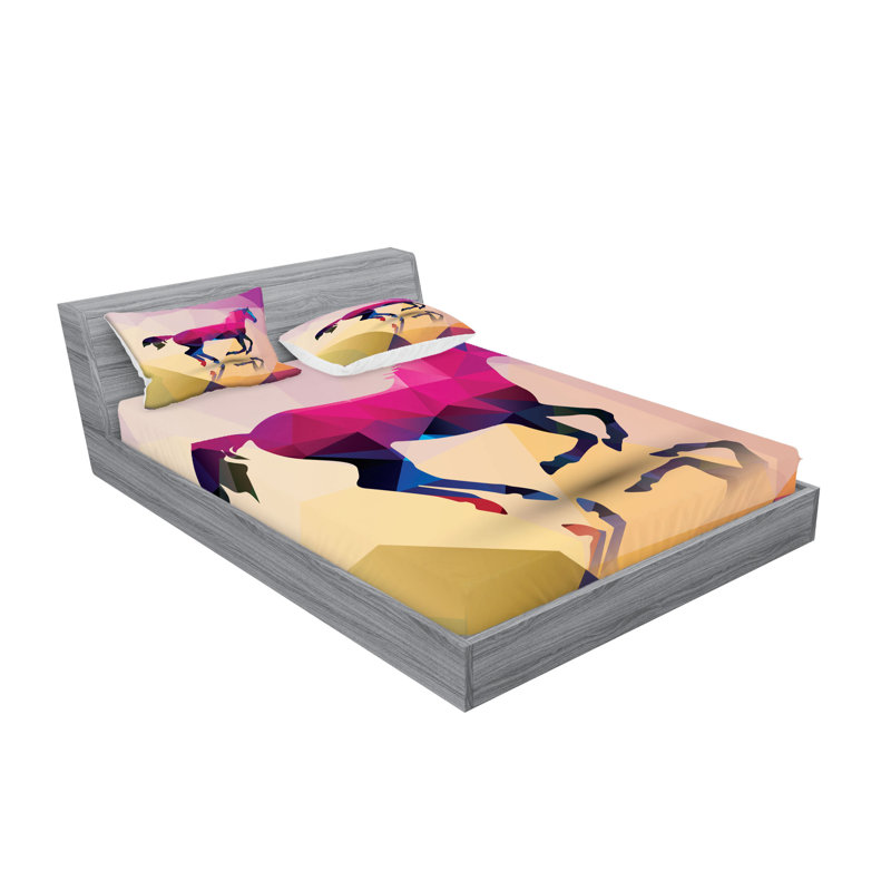 Drap-housse et coussin décoratif Ambesonne, Ensemble de draps pour très grand lit californien