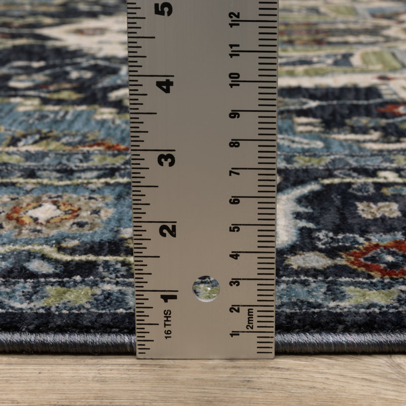 Tapis bleu marine / bleu Caia, Tapis de couloir 2 pi 3 po x 7 pi 9 po
