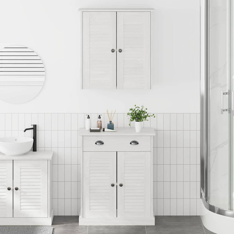 Bathroom Furniture Set With Shelf 2 Pcs 67.5 X 34 X 80 Cm, White