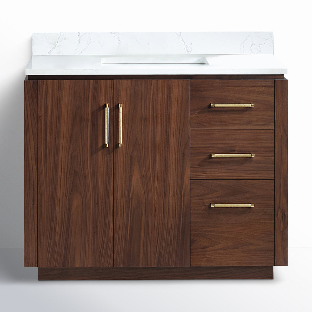 Cloverfield 42'' Single Bathroom Vanity with Cultured Marble Top Joss & Main Base 