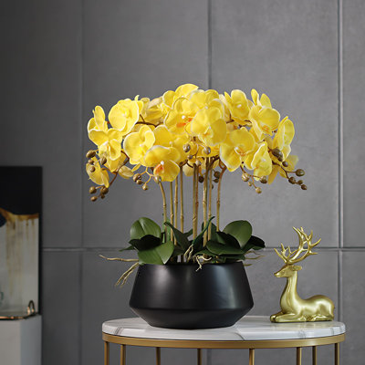 Arrangement floral orchidée phalaenopsis artificielle en pot