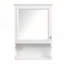 Armoire de rangement murale moderne 35 po x 28 po avec miroir et barre à serviettes, panneau de fibres à densité moyenne durable, tablettes réglables-1236597453